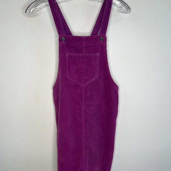 PURPLE CORDUROY PINAFORE OVERALL STYLE DRESS - Picture 6 of 7